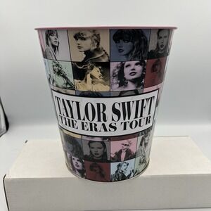 Taylor Swift Eras Tour Metal Concert Popcorn‎ Bucket/Trash Can Tour Merch
